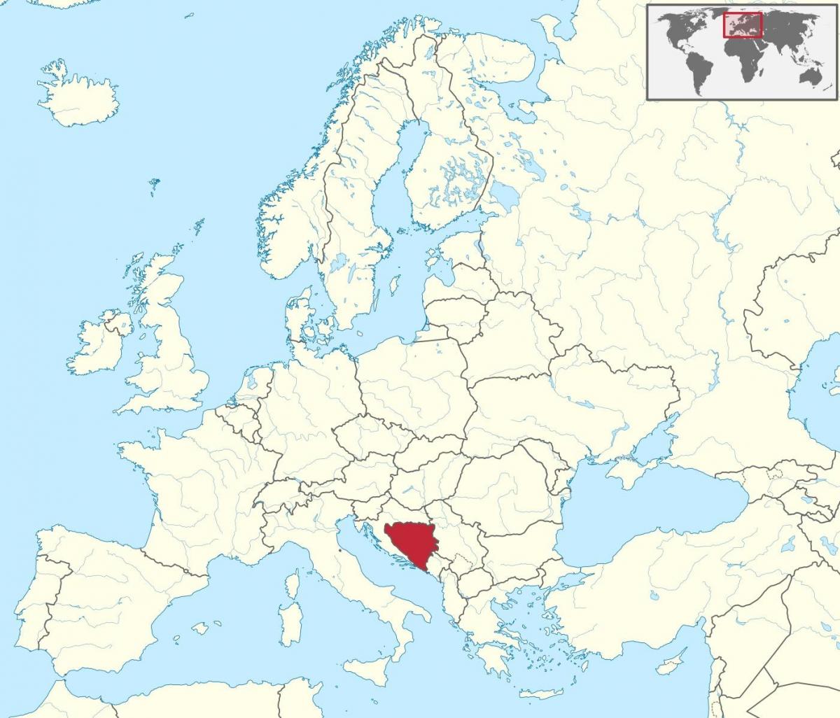Босни газрын зураг дээр европын